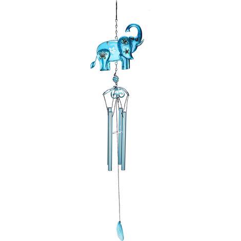 Carillon éolien Petit Éléphant, ornement artisanal peint, cadeau exquis, suspension de balcon, boîte blanche à nez haut (1/5)