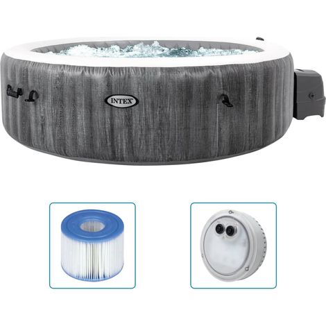 Intex – Spa gonflable PureSpa Greywood Deluxe Ø 216 x 71 cm – 6 personnes – 170 buses d’air – Système de chauffage 2200W – Protection contre le calcaire — vue 2