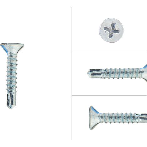 Bohrschrauben mit Bohrspitze 3,5 x 19 mm verzinkt - 200 Stück (1/2)
