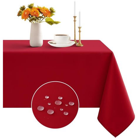 Nappe lavable 140x240 cm Rouge, Rectangulaire, Imperméable