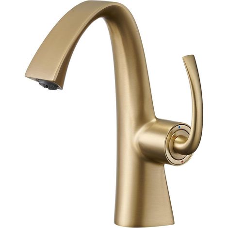 Robinet de Lavabo, Moderne Renard Forme, RF0300 Mitigeur Lavabo, 59A Laiton Mitigeur de Salle de Bain, Poignée Unique Robinet Salle de Bain Chaud ou Froid, Anticorrosion, Durable (1/5)