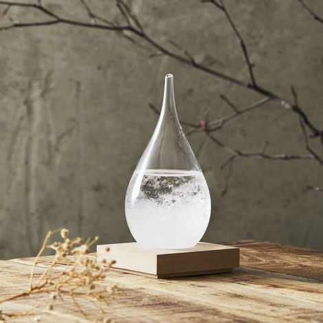 Verre Tempête - HOME DECO FACTORY - Baromètre - Déco - Blanc et Marron (1/4)