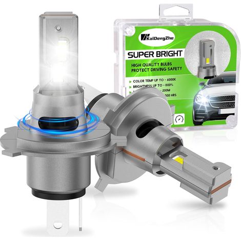 H4 LED Headlight Bulbs, New Upgrade 20000LM 1:1 Size 9003 Headlight Bulb 6000K 70W 600% Super Bright Car High/Low Beam Conversion Kit Plug and Play – 2PCS (1/5)