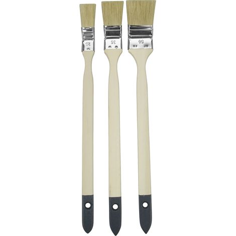 WowTools - Set di pennelli per termosifoni, 3 pezzi, standard, 3 x pennelli per termosifoni, 25 mm, 35 mm, 50 mm