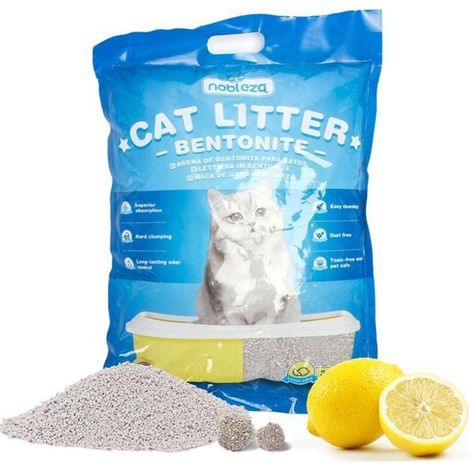 Litière pour chat à la bentonite au citron 3.2kg Litière fine pour chats Litière pour chat (1/5)