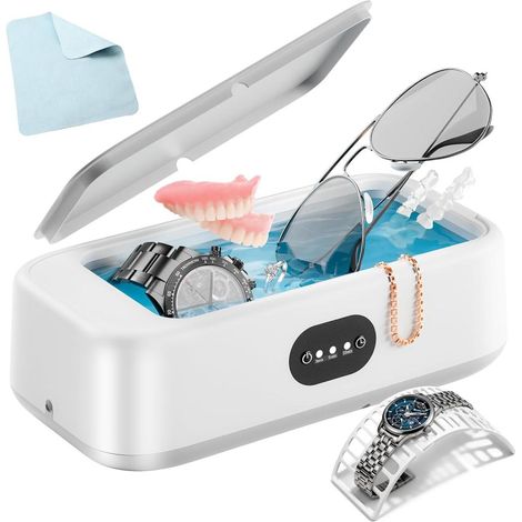 Nettoyeur Ultrasons Lunettes – pour Bijoux Diamants Dentiers Montres (1/5)