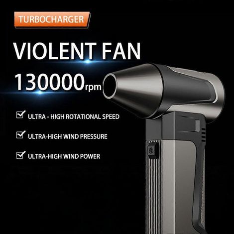 Mini dépoussiéreur électrique à ventilateur turboréacteur, 130 000 tr/min, vitesse réglable. (1/5)