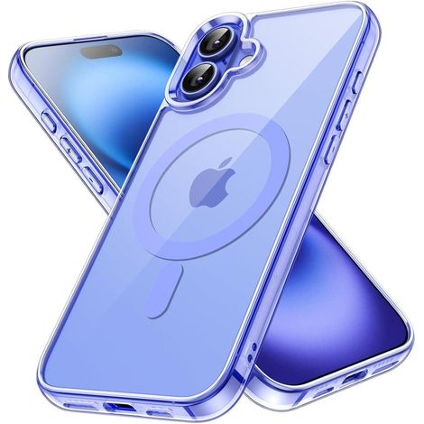 Handyhülle iPhone 16 6,1 Zoll MagSafe Stoßfest Transparent Ultramarin (1/5)