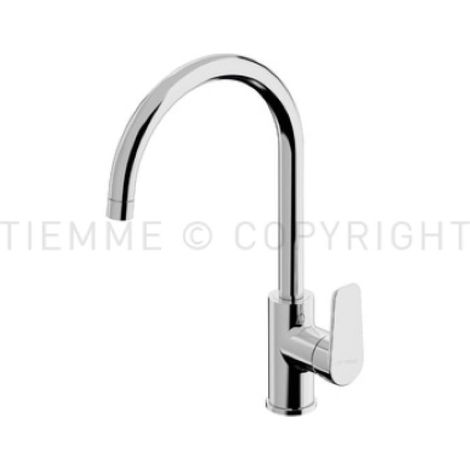 Miscelatore monocomando lavello canna girevole cromato k202 tiemme 411480902
