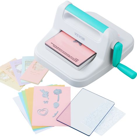 VEVOR Máquina de Troquelado Manual portátil para Manualidades, Apertura 160 mm con 8 Troqueles, 10 Cartulinas y 1 Carpeta A6 Juego Completo para Artes y Manualidades, Álbumes de Recortes y Tarjetas (1/5)
