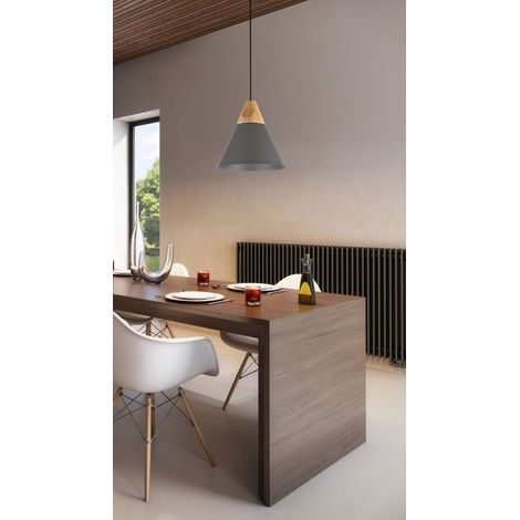 Lampada pendente Pendant in Metallo e Legno Bicones Nero (1/5)
