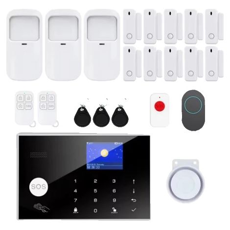 Sistema de seguridad inteligente para el hogar, conectividad inalámbrica, control mediante aplicación móvil, color lavanda, sin enchufe. (1/2)
