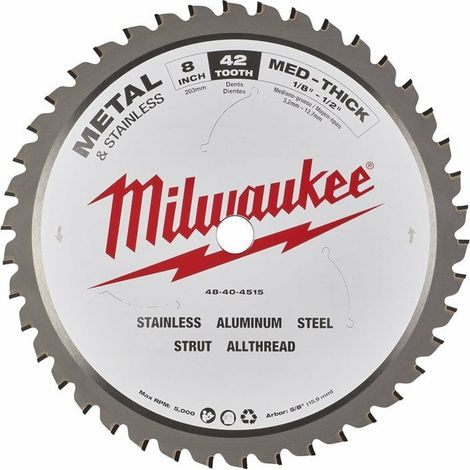Milwaukee hoja para sierra circular 203 mm 42 dientes metálica (1/3)