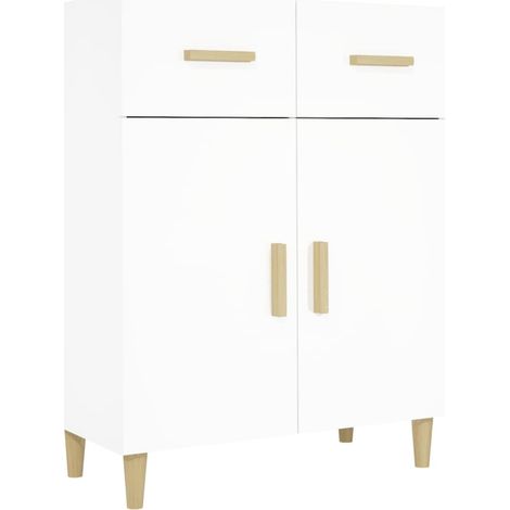 Credenza buffet cassettiera mobile contenitore organizer cucina soggiorno soggiorno 69,5 x 34 x 89 cm pannello composito bianco 020030405