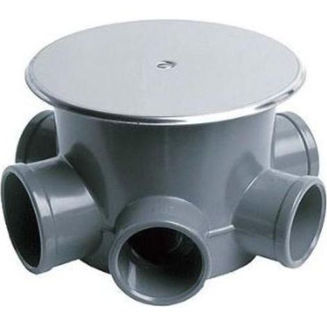 FPLUS bote sifonico inox 110-50-40 , Bote sifónico C-140.
PVC extensible con tapa expansión. Embellecedor inoxidable Ø 145 mm, 5 entradas Ø 40 y salida Ø50 mm.
Diámetro 110 mm.