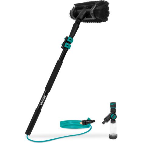 VONROC Spazzola telescopica – 1,80m - Incl. Spazzola multiuso, tubo flessibile e dispenser di sapone
