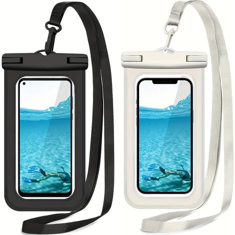 Deux étuis de téléphone étanches, adaptés aux téléphones de moins de 7,2 pouces, avec protection d'écran tactile. (1/2)