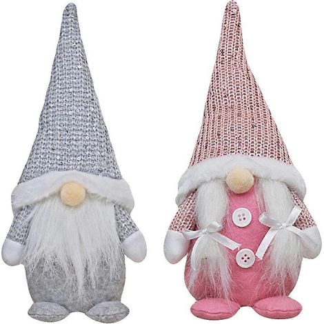 2 Stück gesichtslose Weihnachtswichtel-Puppen zum Aufhängen am Weihnachtsbaum (zufällige Ausführung)-31X14X13cm (1/3)
