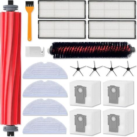 ALLIANDISKit de 20 Accessoires de Rechange compatibles avec Roborock S7 MaxV Ultra,S7 Pro Ultra, 1 Brosse Principale, 1 Brosse Autonettoyante 4 filtres, 4 brosses latrales, 4 serpillres, 4 Sacs poussi (1/5)