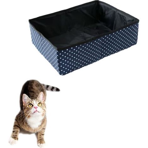 Bac À Litière Pour Chat Pliable,Litière Pour Chat Portatif De Voyage,Imperméable,Durable,Facile À Nettoyer Pour Voyage,Maiso[CA163] (1/5)
