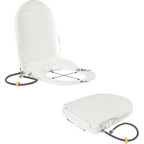 Siège de toilette bidet, système à double buse, design ergonomique, BLANC (1/2)