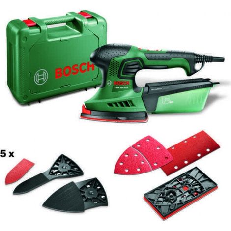 Bosch – Ponceuse multifonction 200 W – Patin triangulaire pour angles – Système SDS pour surfaces grandes – Dépoussiérage intégré