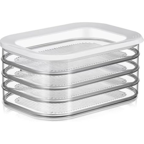 Lot de 4 boîtes rangement frigo charcuterie séparées,couvercle (1/3)
