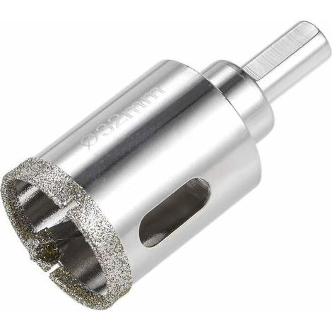 Diamant-Lochsägebohrer für Glas mit Zentrierspitze für Glas und Keramikfliesen, 32 mm (1/5)