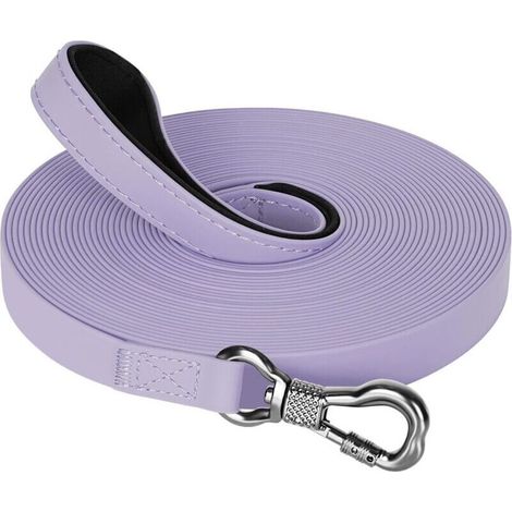 Hundeleine, 5 m wasserdichte Trainingsleine für Hunde, Hundeleine mit Karabinerhaken, robuste Leine für kleine, mittlere und große Hunde, Lila