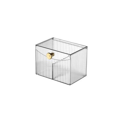 Caja de almacenamiento con tapa, ideal para organizar artículos de baño y del hogar, para guardar cosas en el tocador, etc. - Crezuo