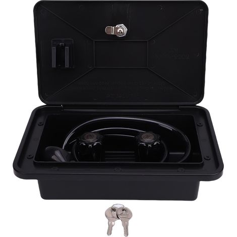 Ortviai Kit de Douche Extérieure pour Camping-Car, Caravane ou Bateau – Robinet Rotatif + Tête de Douche + Flexible 1,5 m – Noir