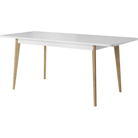 Mesa extensible NORDI 140/180 x 75 x 80 cm roble y blanco