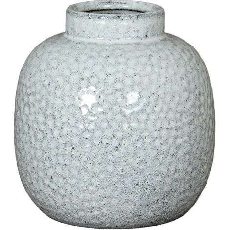 Cairn Dimple Small Vase - Ceramic - L18 x W18 x H20 cm - White