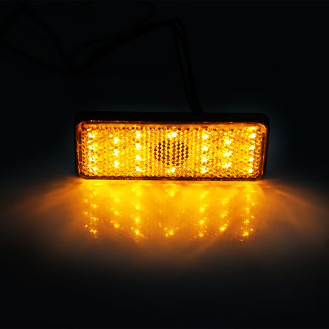 Universelles rechteckiges gelbes LED-Bremslicht für Motorrad, Roller, Moped, Rückstrahler (1/5)