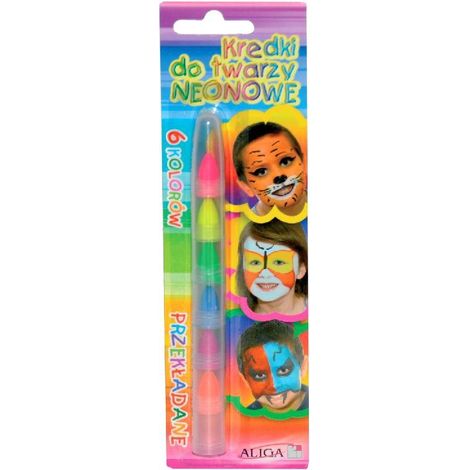 Crayons de maquillage néon pour le visage et le corps, 6 couleurs