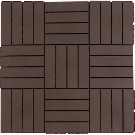 Klickfliesen für Terrasse 30 x 30 cm, 9 Stück, Braun (1/5)