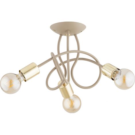 Plafonnier moderne beige-or bras mêlés 3xE27 HOSSA Alfa (1/2)