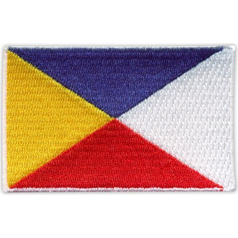 Patchion, bandiera della lingua interslava - bordo semplice - retro autoadesivo - toppa/distintivo/emblema ricamato