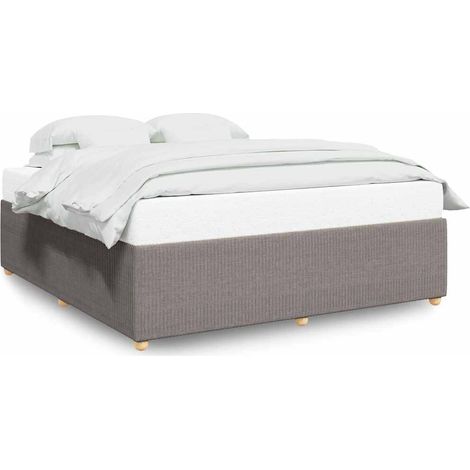 Lit Double, Lit Contemporain, Cadre de Lit taupe 200x200 cm tissu q8319 (1/5)
