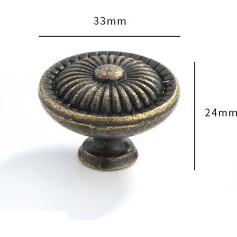 Lot de 10 boutons de placard ronds en laiton antique, style vintage, pour commode, tiroir, cuisine, style rustique classique, poignée de porte à trou unique (1/5)