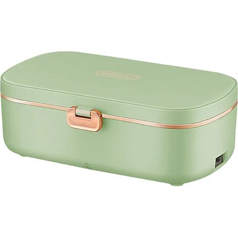 Boîte à lunch électrique chauffante (verte) de 900 ml, portable, maintient les aliments au chaud, idéale pour le bureau, 220 V. (1/5)