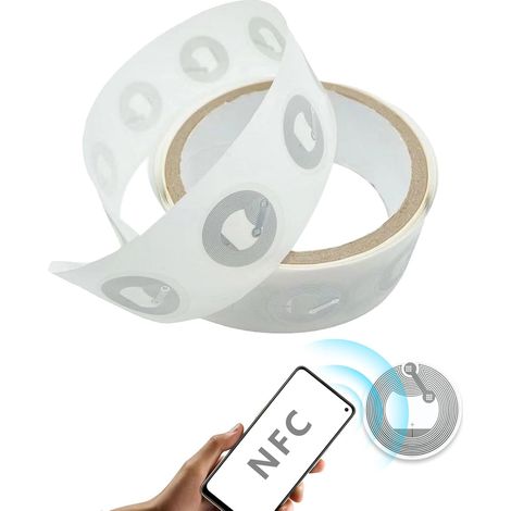 50 Pièces Autocollants NFC Ntag213 - Réinscriptibles,Cartes NFC Programmables - Mémoire de 137 Octets,NFC Tag Réinscriptibles,NFC Autocollants,Pour tous les téléphones et appareils compatibles NFC