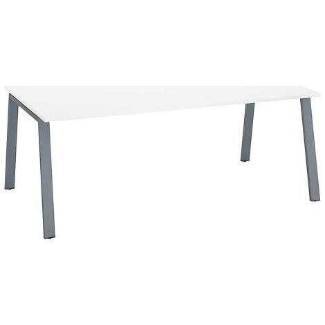 Bureau Manager blanc 200 x 100 cm, piétement métal aluminium - Arch - Maxiburo