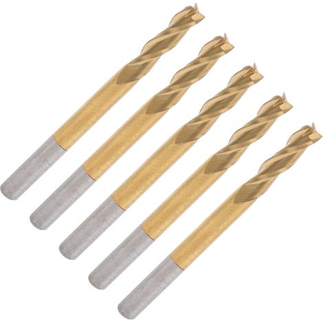 Zweischneidiger V-förmiger Hartmetall-Gravierfräser, 4 mm Schaft, gerader Fräser, 4 x 0,3 x 20 mm Schnittdurchmesser, Set mit 5 CNC-Holzbearbeitungswerkzeugen (1/5)