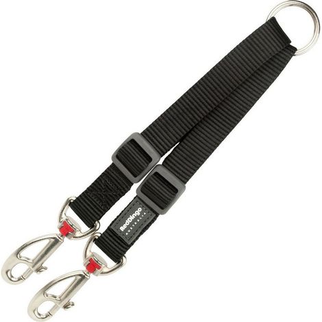 Acople Correa 2 Perros Red Dingo Negro black (1.2 x 16.5-22 cm) (1,2 x 16.5-22 cm)