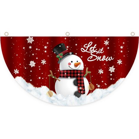 Weihnachtliche Fächerfahne, Außenhänger, Türhänger, Weihnachtsdekoration (1/2)