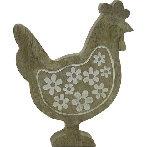 Signes Grimalt Braune Henne aus Holz - Hühnerfigur 15x13x3cm
