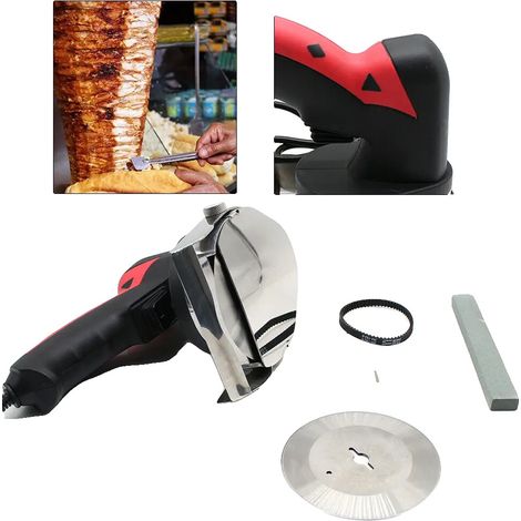 Trancheuse à kebab, 80W, 220V-230V, 3000 RPM, Diamètre de la lame 10 cm, Épaisseur de coupe 1-8 mm (1/5)