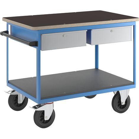 eurokraft pro, Chariot de montage, 2 tiroirs, corps bleu clair (1/5)