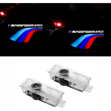 Pack de 2 projecteurs de sol LED pour portières BMW, logo lumineux, éclairage d’ambiance, accessoire auto, faisceau design, compatible BMW, blanc, étanche, installation facile. (1/5)